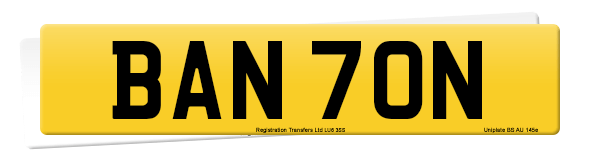 Registration number BAN 70N